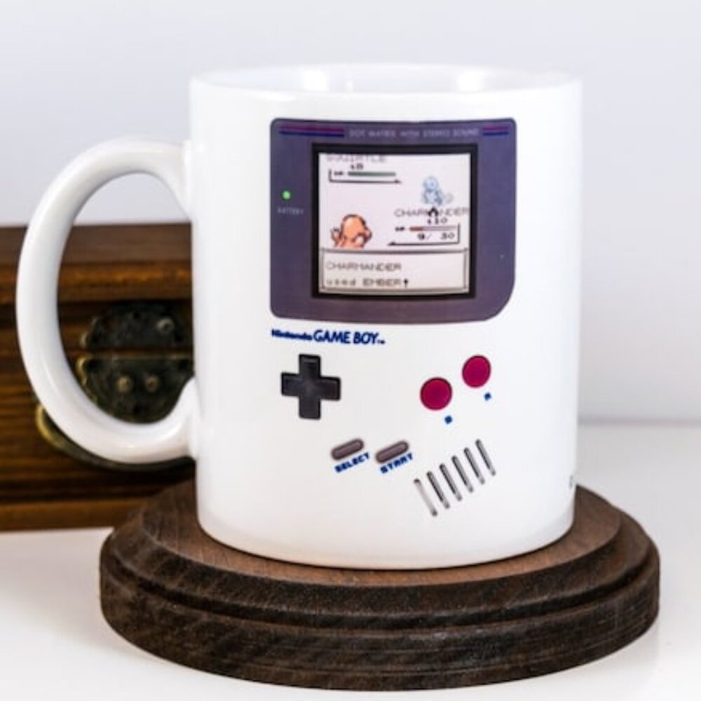 Gameboy Coffee Mug, Gift for Gamer with Retro Gameboy Scenes  73